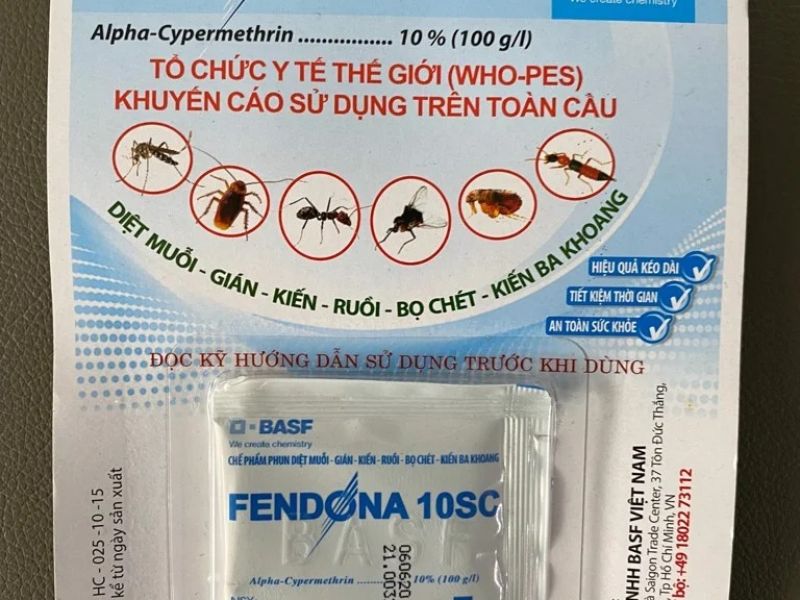 Fendona 10sc gói 5ml diệt muỗi, gián, kiến, ruồi, bọ chét, kiến ba khoang